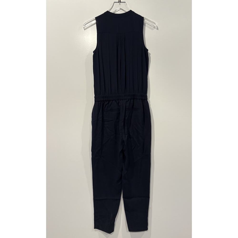 J. Crew Navy Blue Ruffle Front Jumpsuit Womens Size 00 (157) - Picture 3 of 4